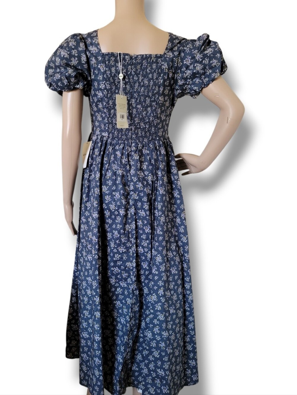 NWT Bohme Baylor Floral Maxi Dress in Blue S Peasant Cottagecore - Picture 8 of 10